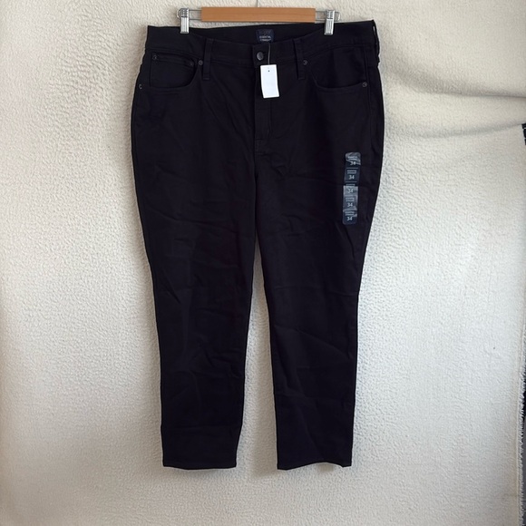 J Crew Essential Straight Leg Jeans Womens 34 Black‎ - Picture 2 of 9